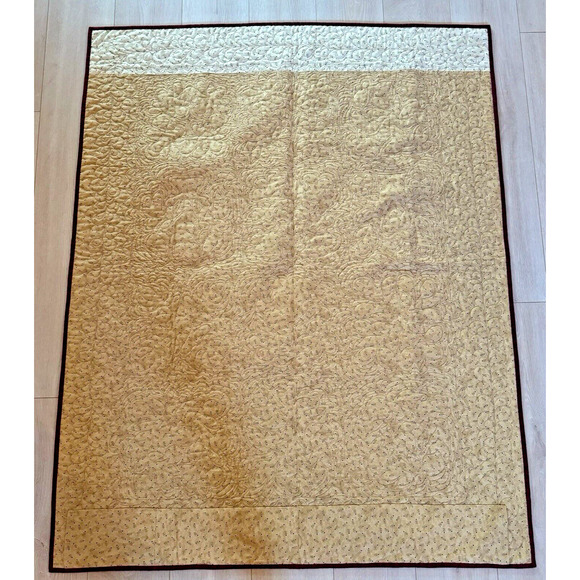 MUSEUM QUALITY Vintage Tulip Medallion Applique Antique Quilt Tapestry 57x45 - Picture 14 of 16